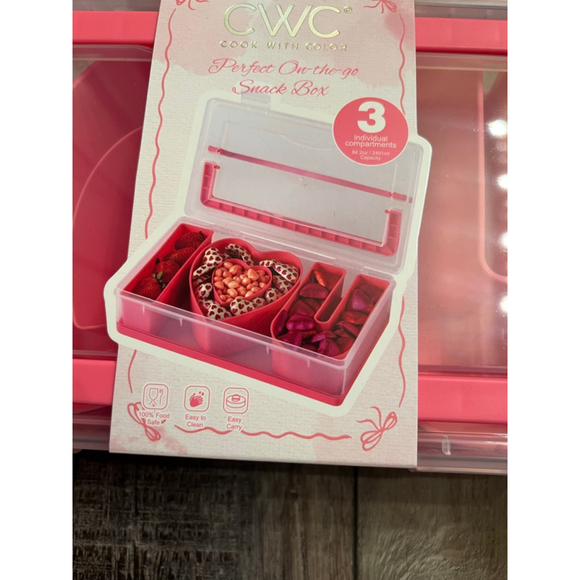 NEW CWC Cook With Color Pink & Clear Snack Box One Size - Picture 7 of 9